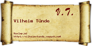 Vilheim Tünde névjegykártya